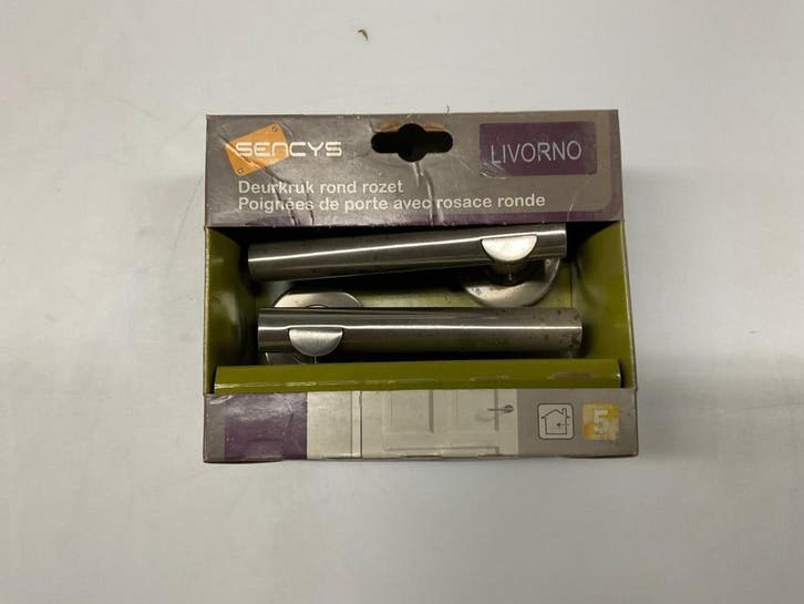 Online veiling: SENCYS, Livorno, Deurkruk rond rozet (20 set, Doe-het-zelf en Verbouw, Hang- en Sluitwerk, Gebruikt