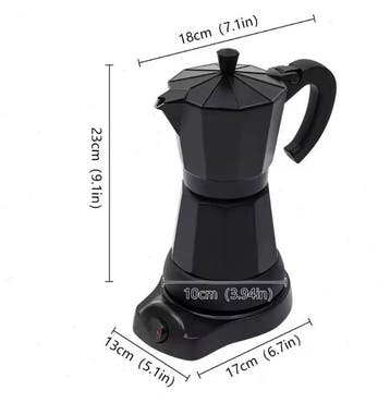 Elektrische Moka Pot 300ml One-Touch 480W Espresso Maker, Verzenden, Nieuw