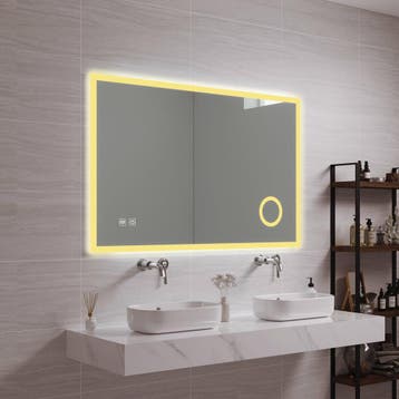 [pro.tec] Spiegel Scafa met LED verlichting 70x100x3 cm wit, Huis en Inrichting, Woonaccessoires | Spiegels, Verzenden, Nieuw