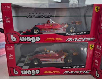 Bburago 1:18 - Model coupé - Lot 2pcs Burago Ferrari 312 T4, Nieuw