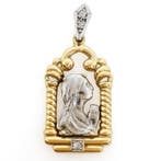 Kruishanger - 18 karaat Geel goud, Witgoud - 0.05ct. tw.