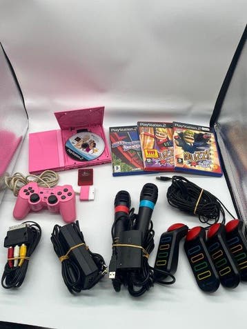 Sony - Playstation 2 (PS2) - Pink Slim Edition - 4 Games - 2, Nieuw