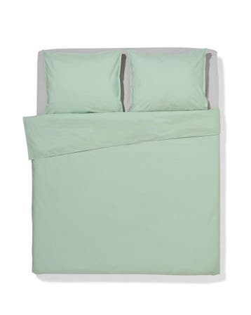 HEMA Dekbedovertrek 240x200/220cm hotel katoen percal, Verzenden, Nieuw, Groen
