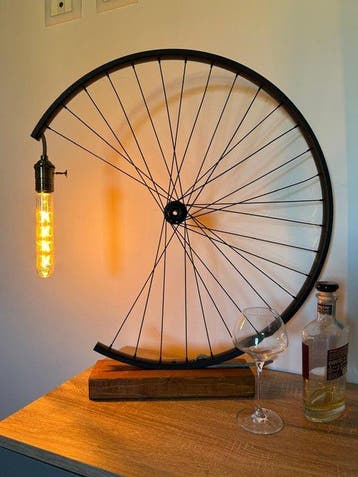 Bureaulamp - IJzer, Hout, Metaal - Geüpcycled
