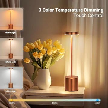 LED Tafellamp Touch Sensor, Oplaadbaar, Draadloos, Dimbaar, Huis en Inrichting, Lampen | Tafellampen, Verzenden, Nieuw, Metaal