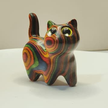 Houten Kat Beeldje - Creatieve Houtsnede Decoratie, Verzenden, Nieuw in verpakking