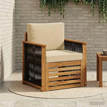 vidaXL Buiten Midden Sofa Naturel, Tuin en Terras, Tuinsets en Loungesets, Verzenden, Nieuw