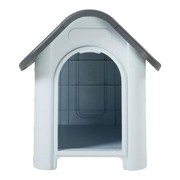 Hondenhok Bello kunststof wit en grijs 75x59x66 cm [en.casa], Verzenden, Nieuw