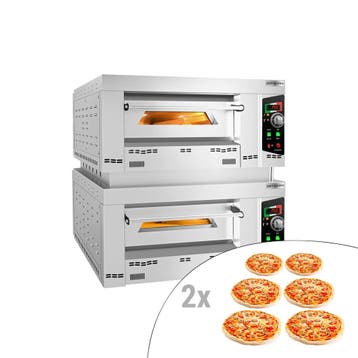 GGM Gastro | Gas pizzaoven - 6+6x Ø34cm - (chamottebodem) -, Verzenden