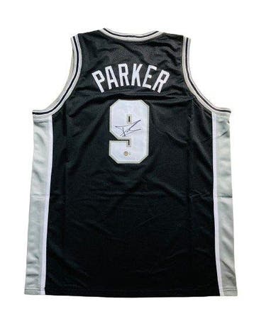 NBA - Tony Parker - Zwarte op maat gemaakte basketbaljersey, Nieuw