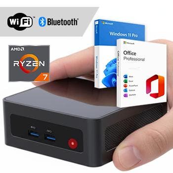 Ryzen 7 Mini PC compleet - WiFi + BT + + Office Mini PC, Nieuw