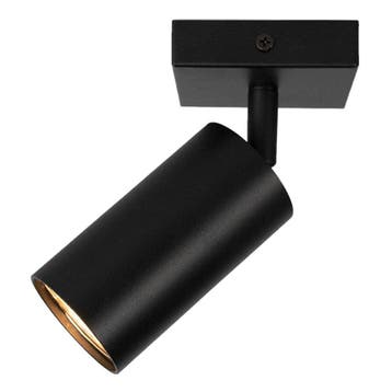 Enkele plafondspot | vierkante plaat | Zwart | GU10 fitting, Ophalen of Verzenden, Nieuw, Metaal, Plafondspot of Wandspot