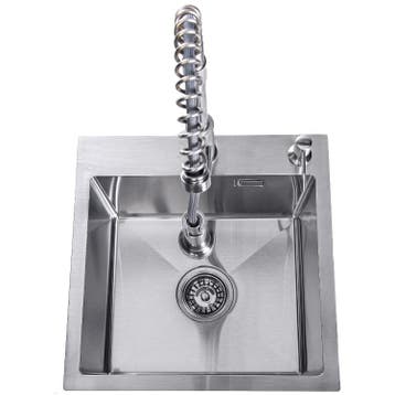 Spoelbak + keukenkraan | Gootsteen | 44x44cm | RVS | Zilver, Huis en Inrichting, Keuken | Keukenelementen, Verzenden, Nieuw
