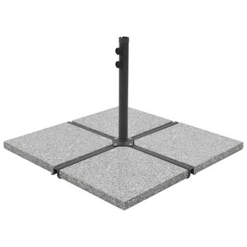 vidaXL Parasolvoetplaten 4 st vierkant 100 kg grijs graniet, Tuin en Terras, Verzenden, Nieuw, Minder dan 1 meter, Parasolvoet