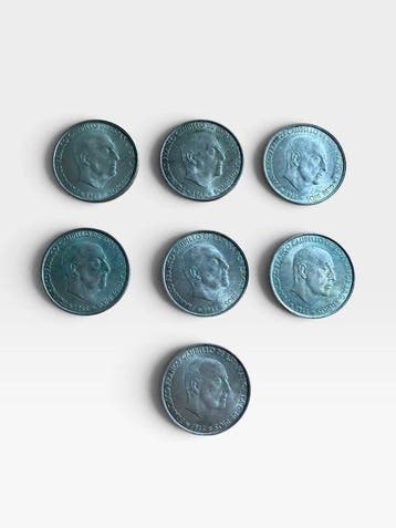 Spanje. Francisco Franco. 100 Pesetas 1966 19–66 (Lot de 7