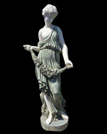 Beeld, elegant lady - 192 cm - Marmer