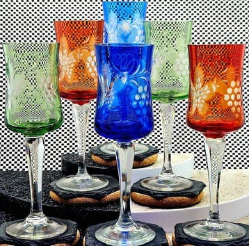 |- (6) x *exquisites Set aus 6 farbigen