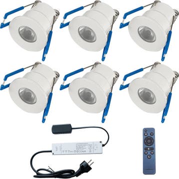 LED Veranda Spot Complete Set - Velvalux - 6 Stuks - 3W -, Ophalen of Verzenden, Nieuw, Overige fittingen, Plafondspot of Wandspot