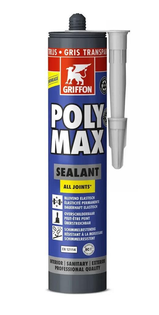 Griffon polymax sealant all joints 280ml, transparant grijs, Doe-het-zelf en Verbouw, Isolatie en Afdichting, Nieuw, Verzenden