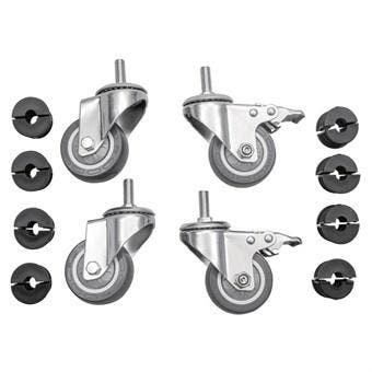 Wielen | voor RVS werktafel | 2x ongeremd/2xgeremd Vogue, Verzenden, Nieuw in verpakking