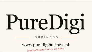 PureDigi zelfbouw website v/a €20,- pm zzp &amp; mkb Webdesign, Webdesign