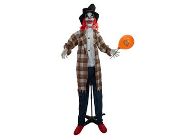 EUROPALMS Halloween Figuur Clown Hatty 185cm Licht Geluid En, Verzenden, Nieuw, Overige typen