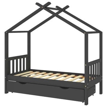 Kinderbed met lade grijs | 35% Korting - Laatste kans, 70 tot 85 cm, Ophalen of Verzenden, Zo goed als nieuw, Lattenbodem