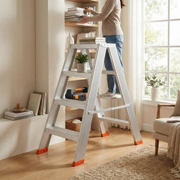 Werk Trap Aluminium 2x4 | Prof | Scherpe Prijs, Nieuw, Ophalen of Verzenden, Ladder, Opvouwbaar of Inschuifbaar