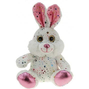 Pluche witte paashaas knuffel - sterretjes - 25 cm, Verzenden, Nieuw