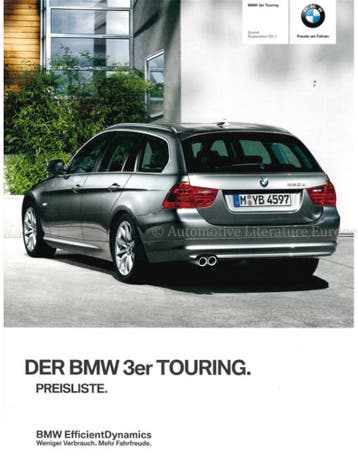 2011 BMW 3 SERIE TOURING PRIJSLIJST DUITS, Nieuw, BMW, Author