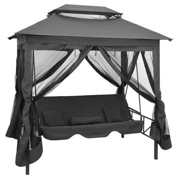 vidaXL Schommelbank voor buiten met dak 220x160x240 cm staal, Tuin en Terras, Verzenden, Nieuw