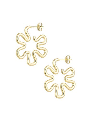 Goudlief Hippie bloem oorbellen (Creolen, Dames sieraden), Verzenden, Nieuw, Zilver, Overige materialen