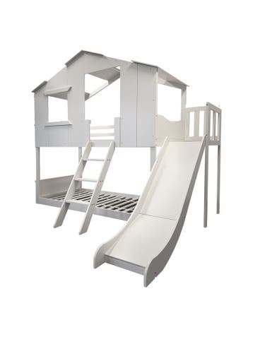 Bedhuisje 90x200 | Wit Hout | Nieuw | Scherpe Prijs, Nieuw, Ophalen of Verzenden, 100 cm of meer, Hoogslaper of Stapelbed
