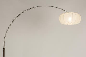 Rietveld Vloerlampen - Staalgrijs, Beige - Staal, Stof, Verzenden, Nieuw