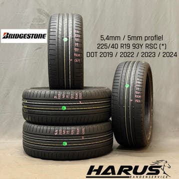 225/40/19 93Y RSC Bridgestone zomerbanden 5,4/5mm profiel 4X, 19 inch, Gebruikt, Ophalen of Verzenden, Band(en)