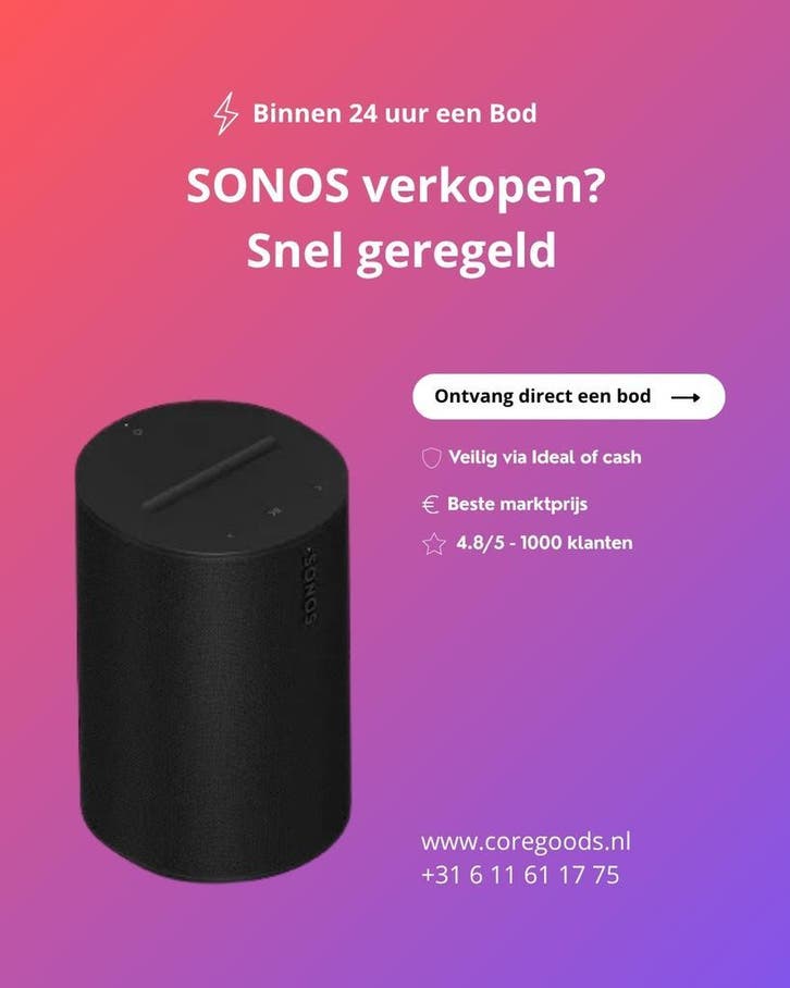 GEZOCHT | SONOS | Wij kopen het! Binnen 24 uur een bod!, Audio, Tv en Foto, Luidsprekers, Nieuw, Sonos