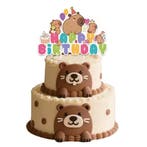 Capibara taart en cupcake topper set 24-delig, Verzenden, Nieuw, Taarten of Cupcakes, Versiering