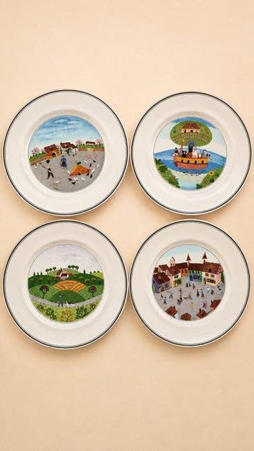 Villeroy & Boch - Quatre grandes assiettes décoratives «