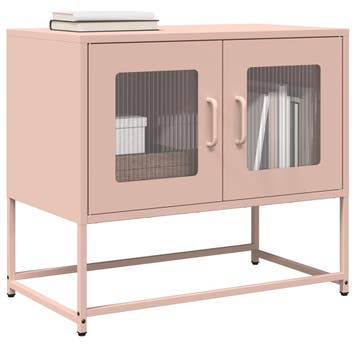 vidaXL Tv-meubel 68x39x60,5 cm koudgewalst staal roze, Verzenden, Nieuw, Metaal