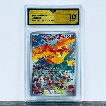 Pokémon Graded card - Moltres 130 - 30th Anniversary –, Nieuw
