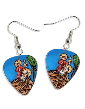 Plectrum oorbellen Heilige Christoffel, Ophalen of Verzenden, Nieuw, Kleding
