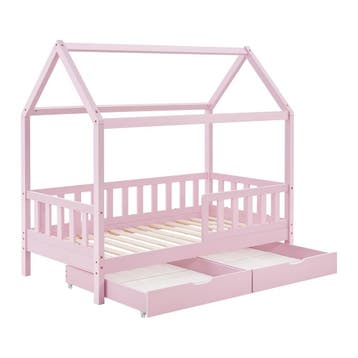 Kinderbed Marli - 90 x 200 cm - Roze - Incl. lades, Verzenden, Nieuw