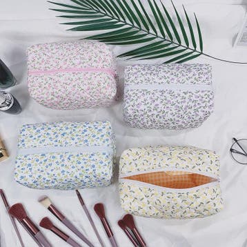 Gewatteerde Make-uptas met Bloemenprint - Ruime Toilettas en, Verzenden, Nieuw