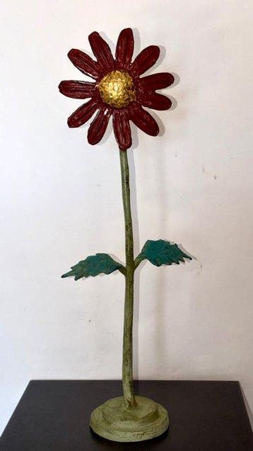 Derme Abdoulaye - sculptuur, Grande Fleur - 46 cm - Koud