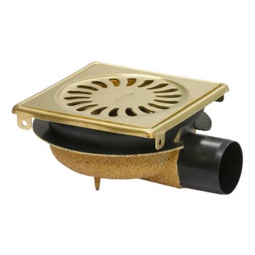 Douchput Geborsteld Messing | RVS | ABS | 146x146 x(h)75 mm, Verzenden, Nieuw in verpakking
