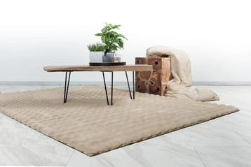 Hoogpolig Vloerkleed | Harmony | Ribbels | Beige | 80x150 cm, Verzenden, Nieuw