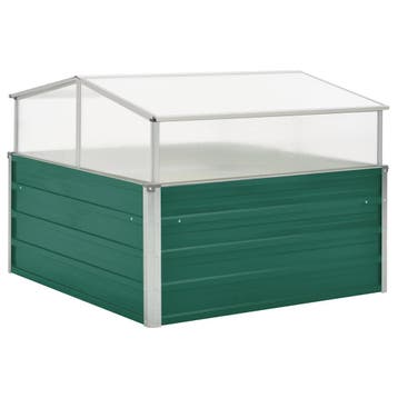 vidaXL Tuinkas 100x100x77 cm gegalvaniseerd staal groen, 100 cm of meer, Verzenden, Nieuw, Metaal