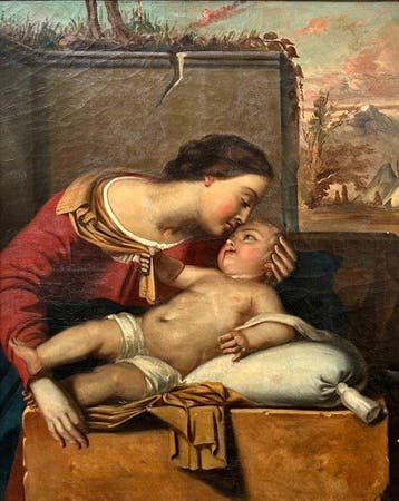 Franse school (XIX) - Tenerezza materna – Madre con bambino