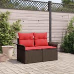 vidaXL Tuinbank met kussen met opslag 141 x 62 x 69 cm poly, Verzenden, Nieuw, Rotan