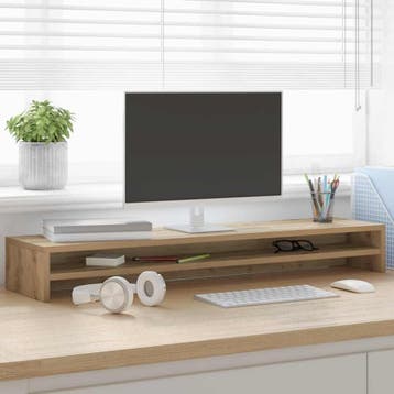 vidaXL Monitorstandaard Artisan Eikenhout 100x24x13 cm, Verzenden, Nieuw